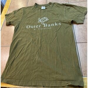 Vintage Supreme Made In USA Green Outer Banks North Carolina T-Shirt Mens Sz Med